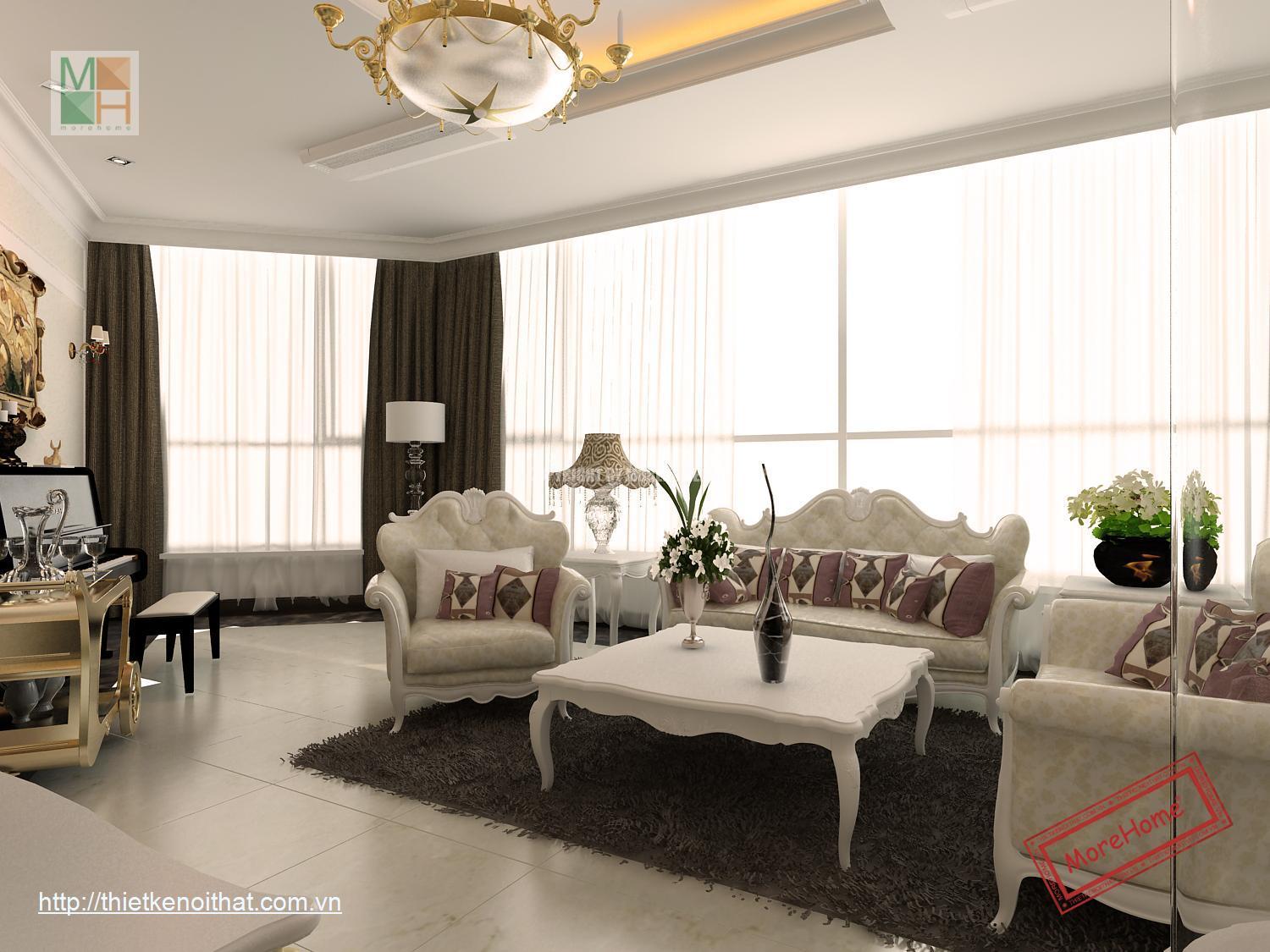Thiết kế chung cư cao cấp tân cổ điển keangnam - Nhà anh Linh căn 200m2 