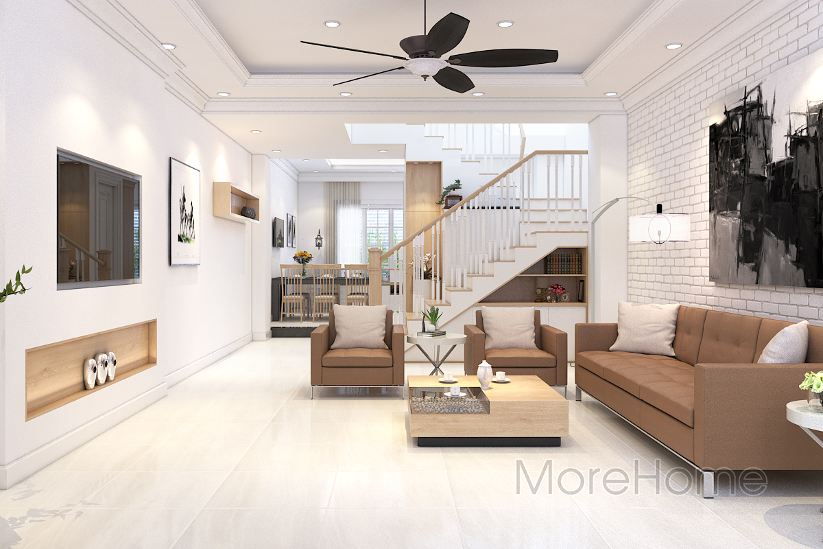 thiết kế phòng khách biệt thự City land - anh Minh