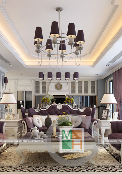 thiết kế phòng khách chung cư Imperia garden