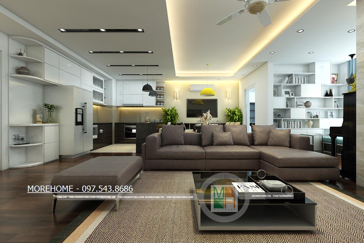 thiết kế nội thất phòng khách chung cư Euro Window