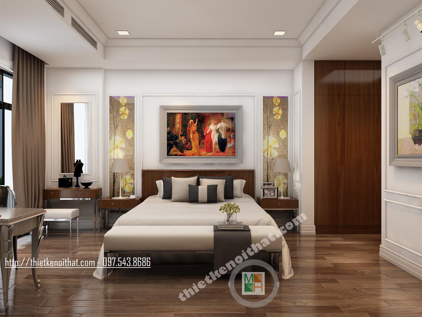 thiết kế nội thất phòng ngủ Royal city - anh thành