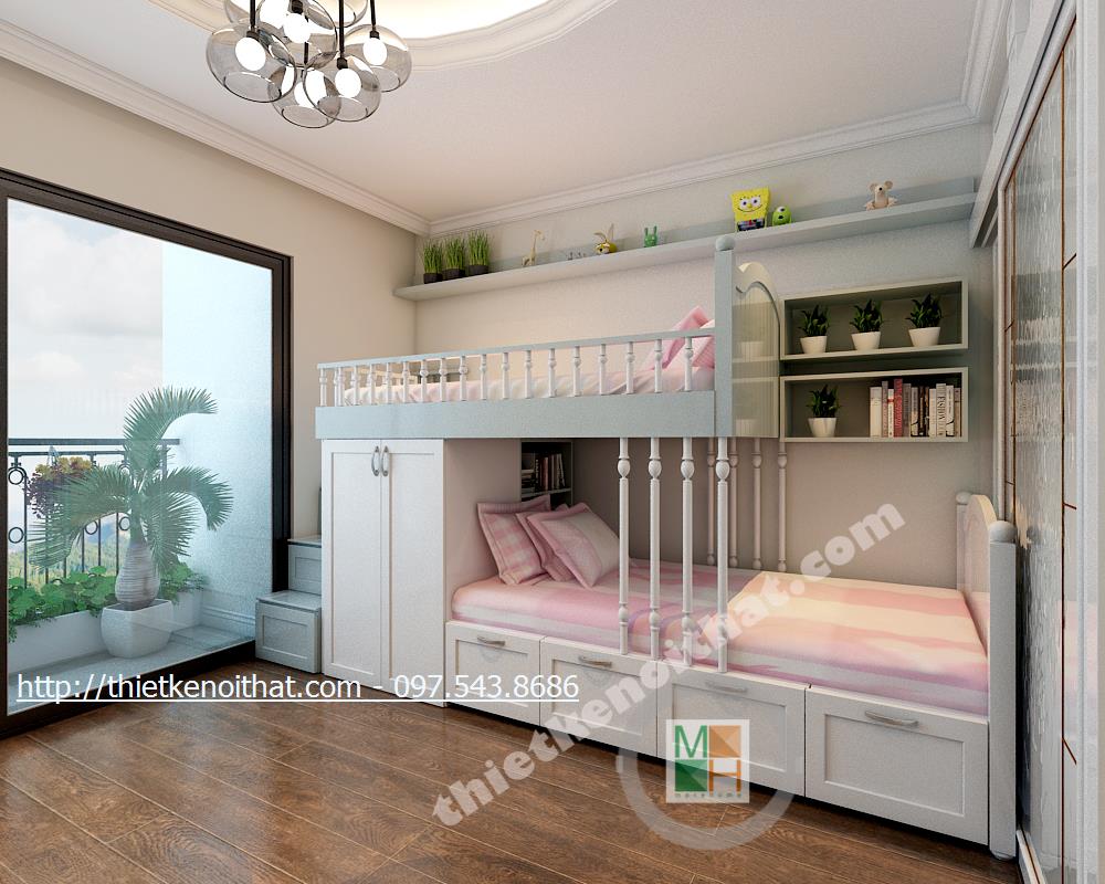 thiết kế phòng ngủ trẻ em căn hộ Timescity - anh Vân