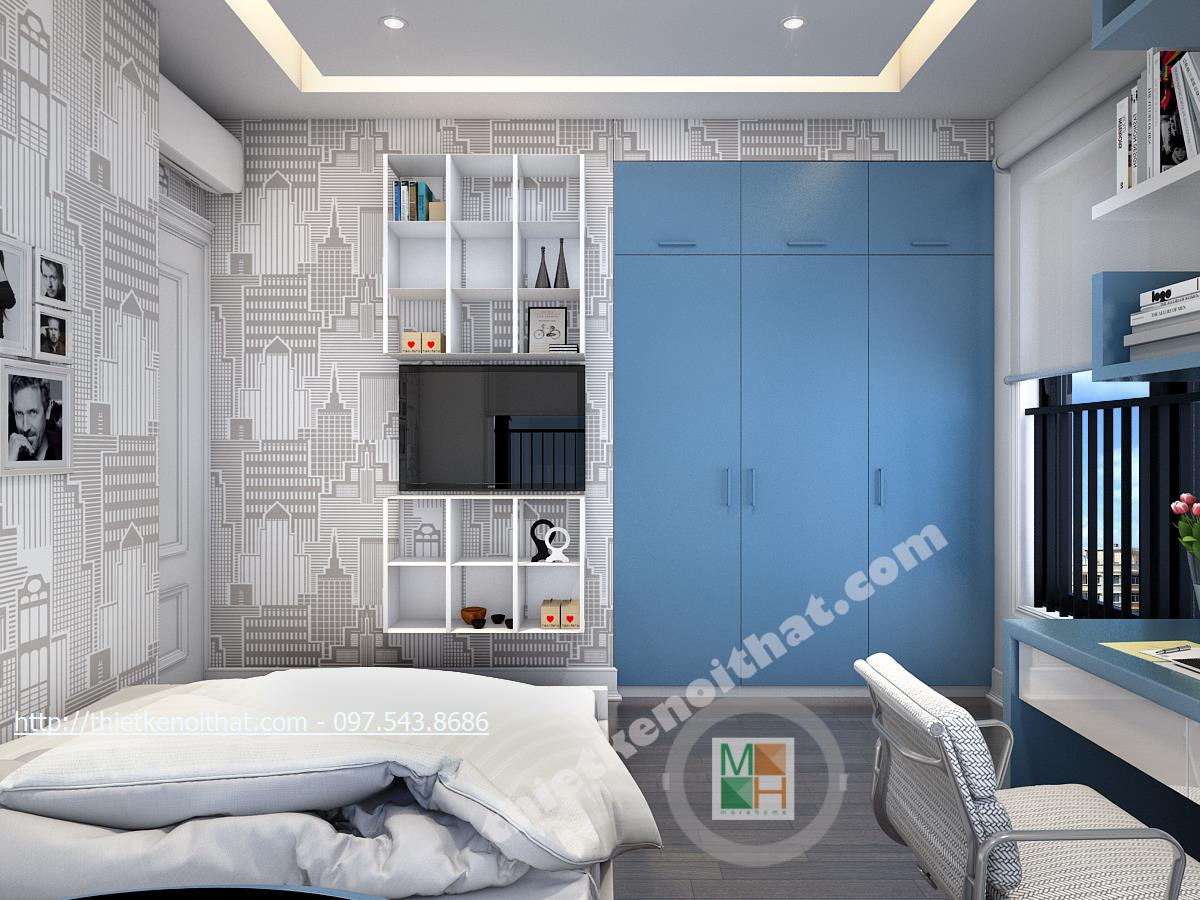 thiết kế phòng ngủ chung cư hà đô parkview - anh Nhật