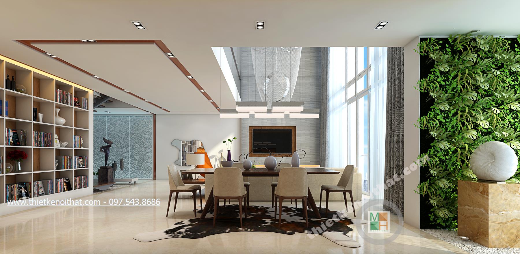 thiết kế phòng bếp chung cư duplex mandarin garden