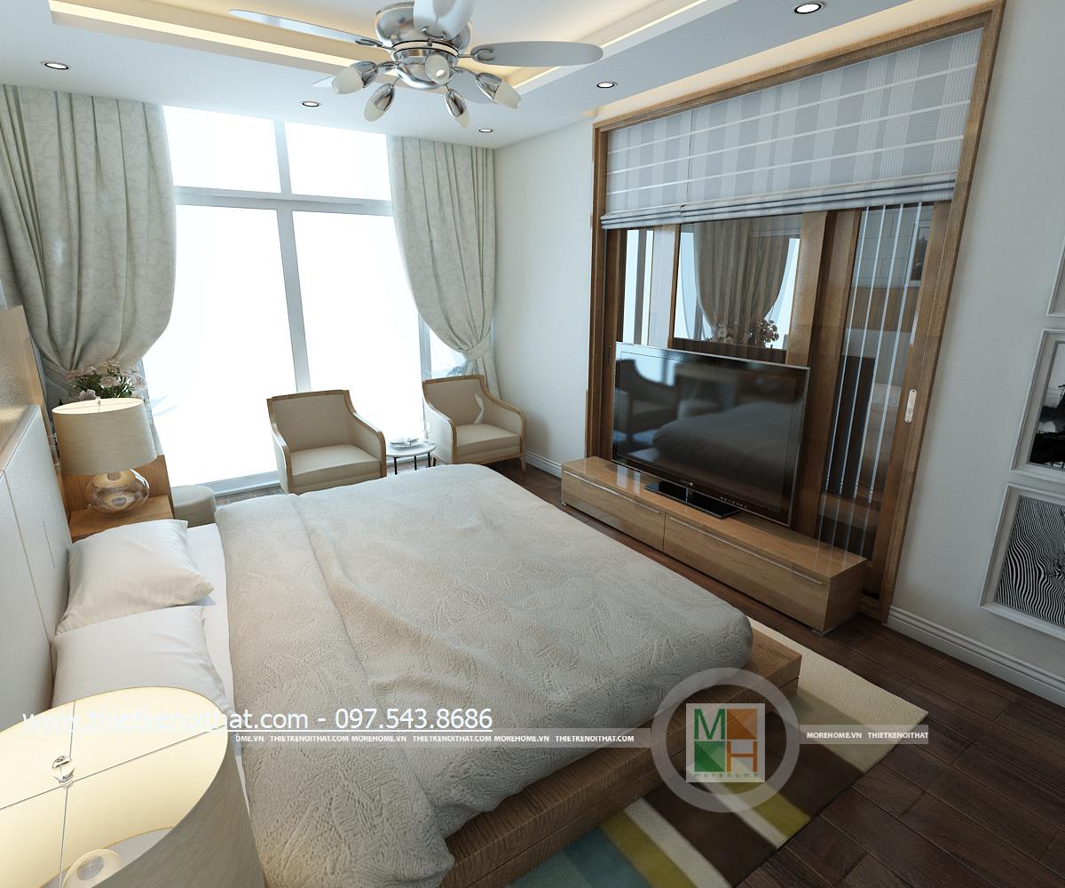 thiết kế nội thất phòng ngủ căn hộ Duplex mandarin Hòa Phát - anh Việt