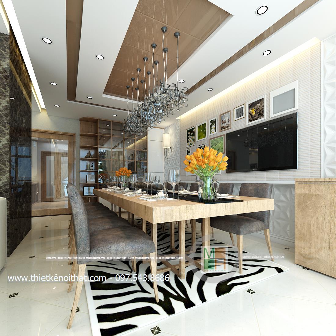 thiết kế phòng ăn căn hộ duplex Mandarin Hòa phát - anh Việt