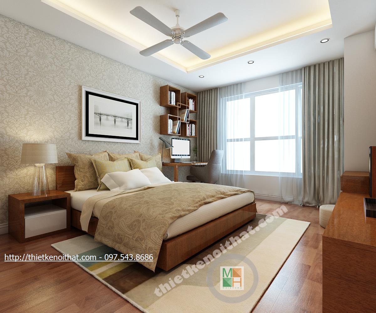thiết kế phòng ngủ chung cư N04 - anh Hùng
