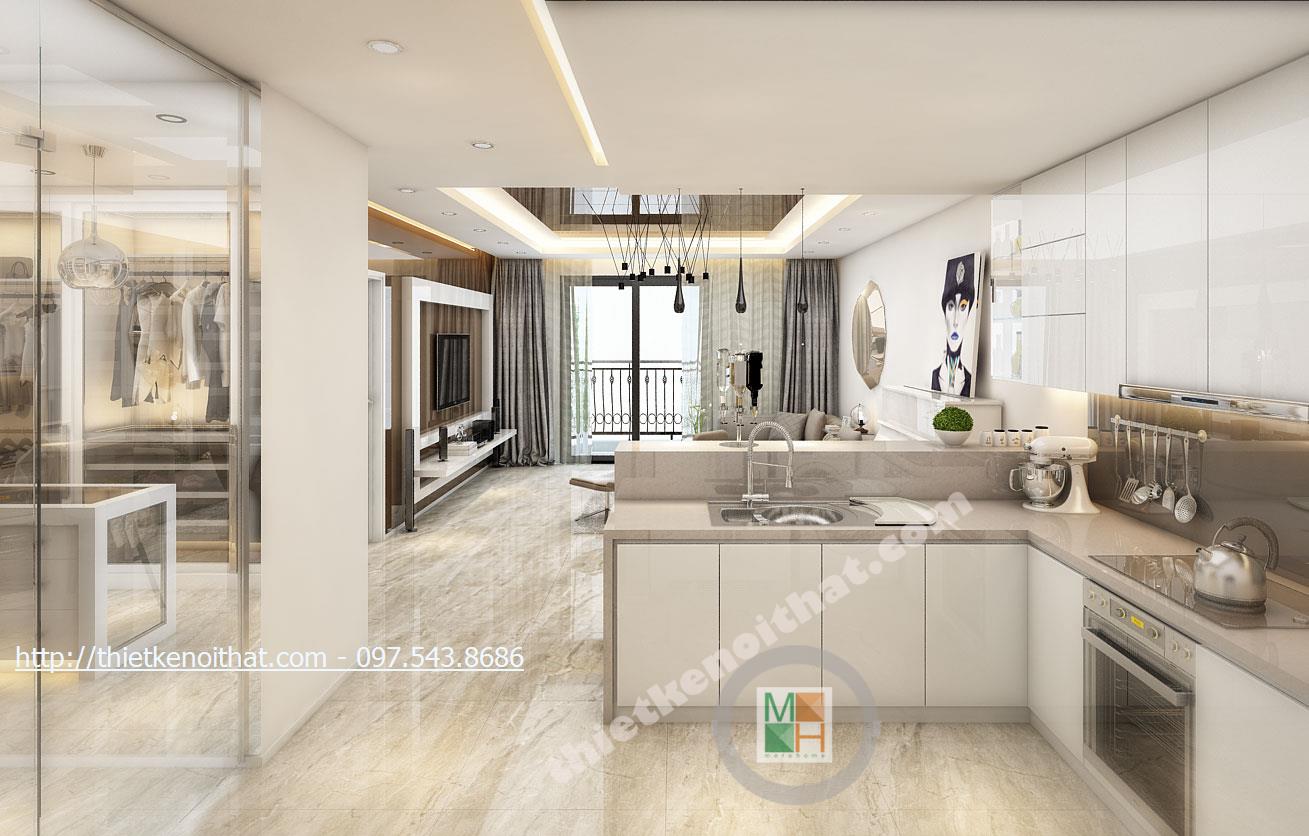 thiết kế phòng ăn chung cư Timescity - chị Linh