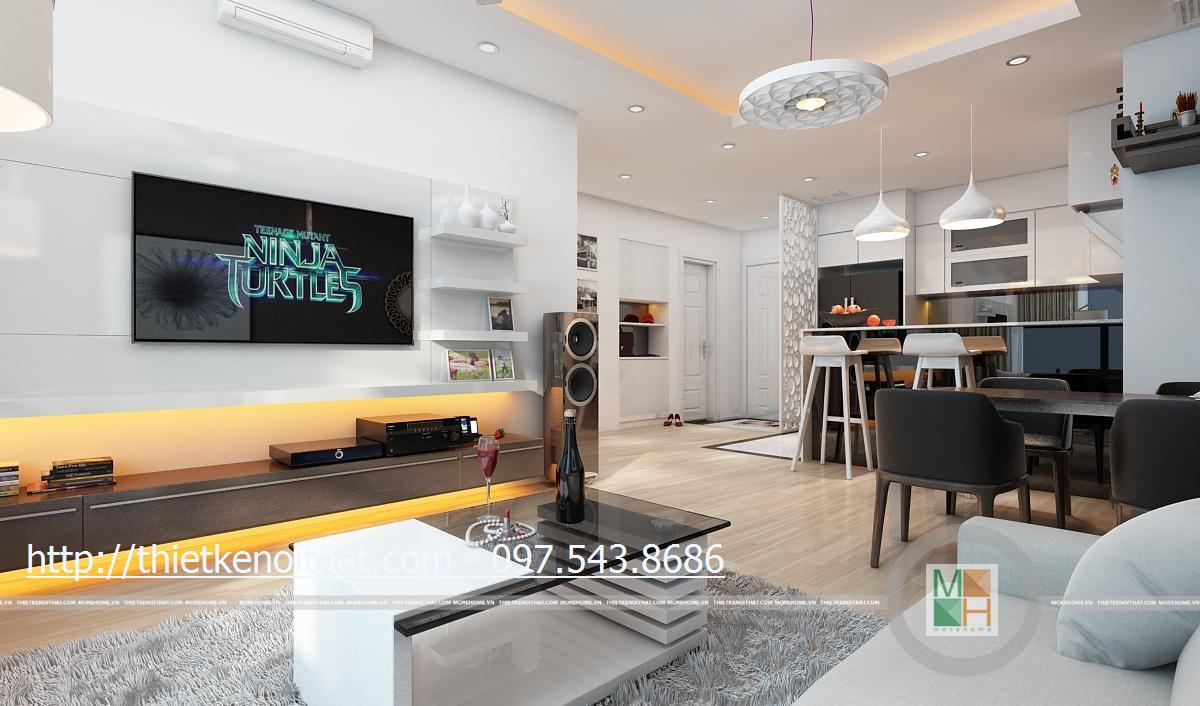 thiết kế phòng khách chung cư star city lê văn lương