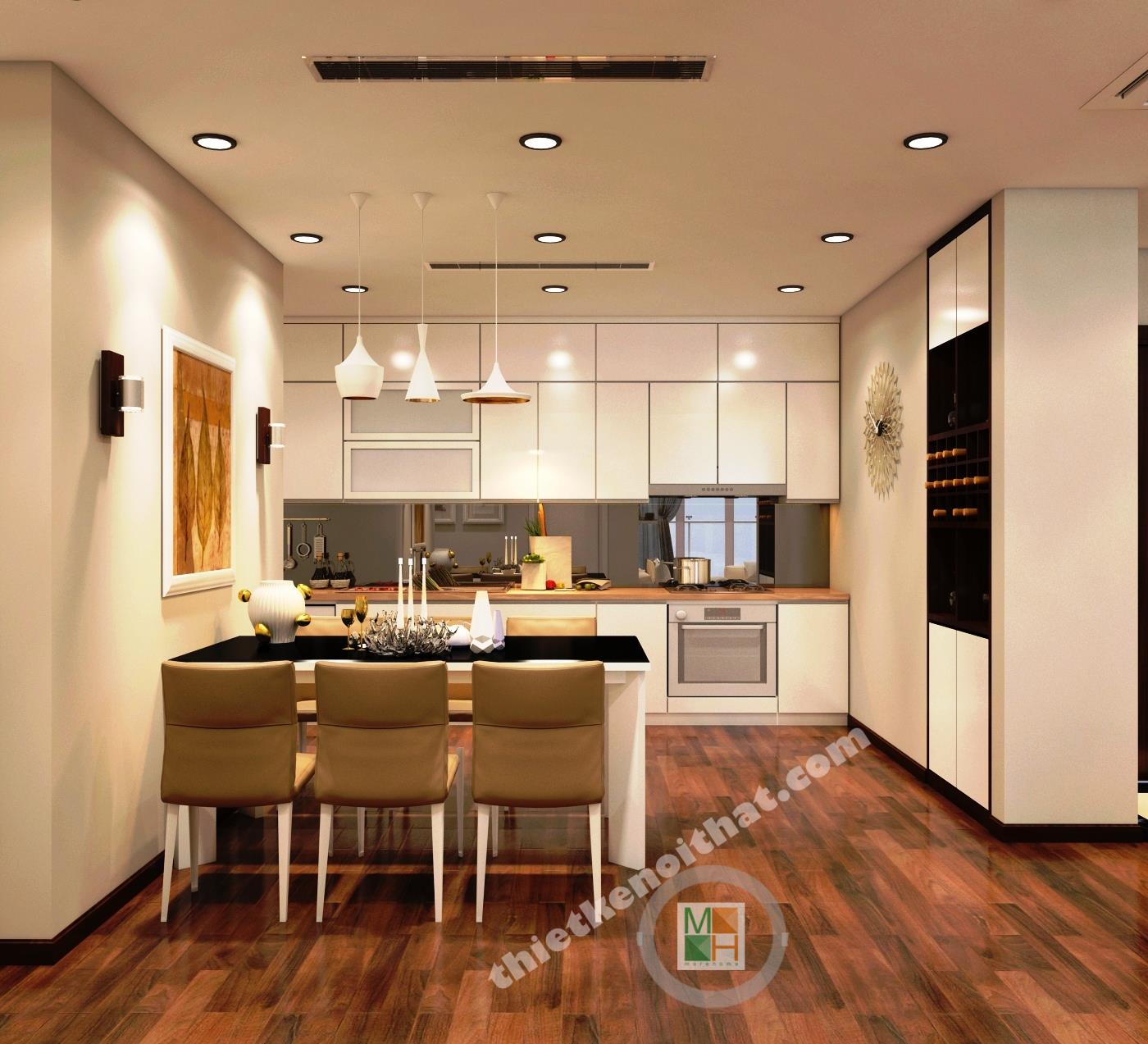 thiết kế phòng bếp tại Mandarin Garden Hòa Phát- Mr Thắng