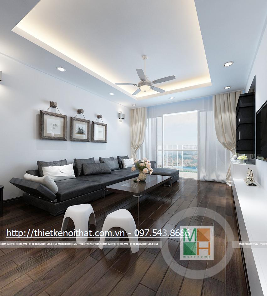 Thiết kế nội thất phòng khách hiện đại tại chung cư Mandarin Garden