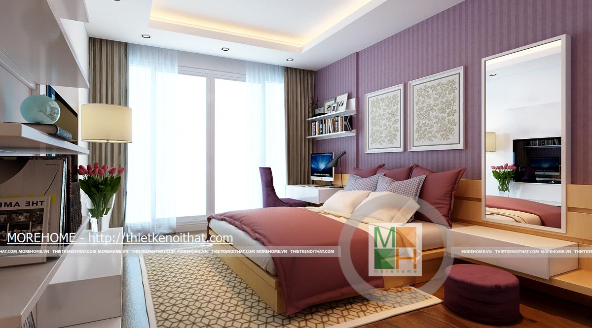 thiết kế phòng ngủ chung cư Mandarin Hòa Phát - anh Dương