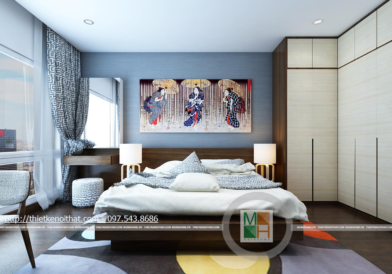 thiết kế phòng ngủ chung cư Mandarin Garden - anh Khoa