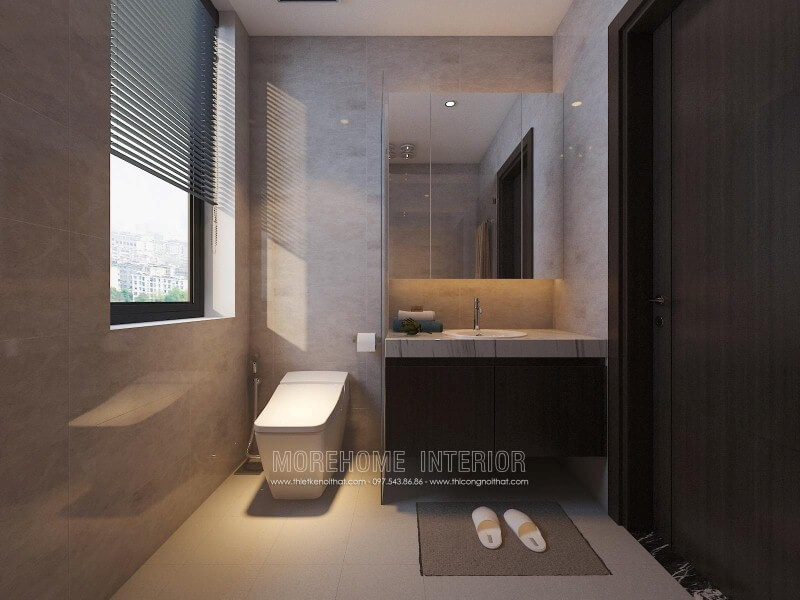 Gương ốp tường hình chữ đẹp cho phòng tắm chung cư, biệt thự, nhà phố nhỏ. Thiết kế nội thất chung cư đep, cao cấp