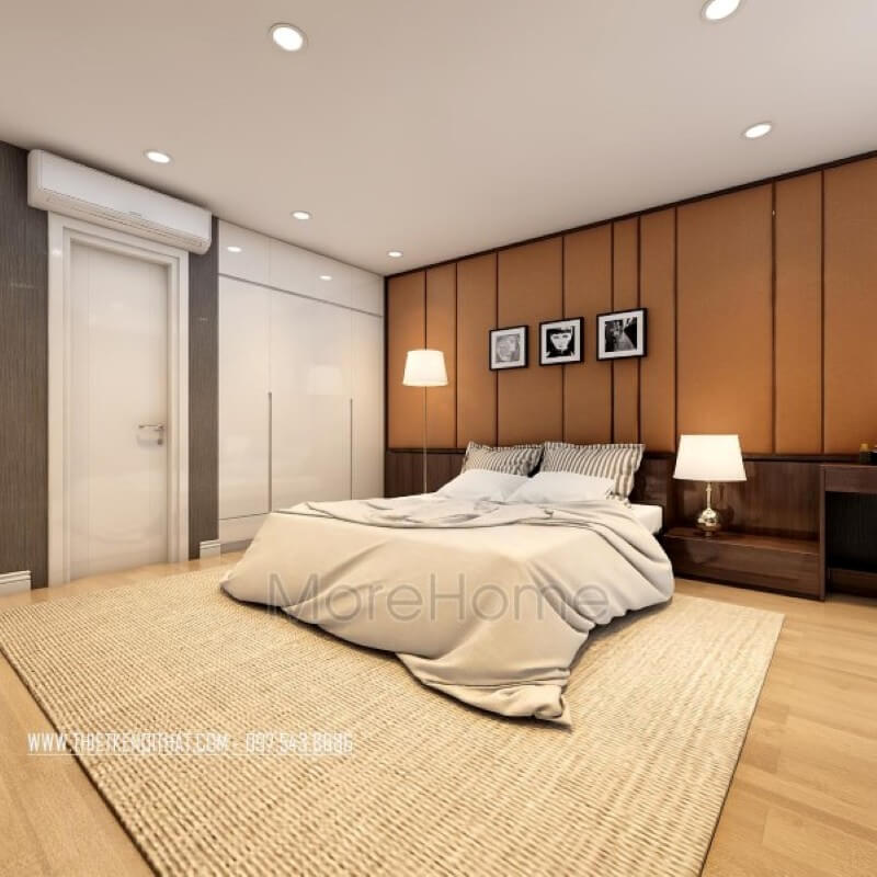 Thiết kế nội thất phòng ngủ chung cư phong cách hiện đại Thiết kế phòng ngủ chung cư đẹp hiện đại, ấn tượng