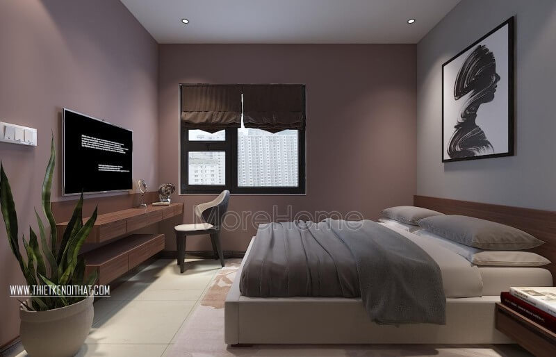 Phòng ngủ chung cư với nội thất gỗ công nghiệp MDF của An Cường đẹp, tiện dụng, đa năng Thiết kế nội thất phòng ngủ chung cư