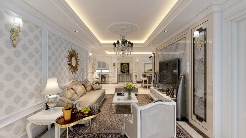 Thiết kế nội thất chung cư Flemington tại Thành phố Hồ Chí Minh - một trong những thiết kế ấn tượng và đẳng cấp mang đậm phong cách tân cổ điển sang trọng, quý phái thiết kế chung cư