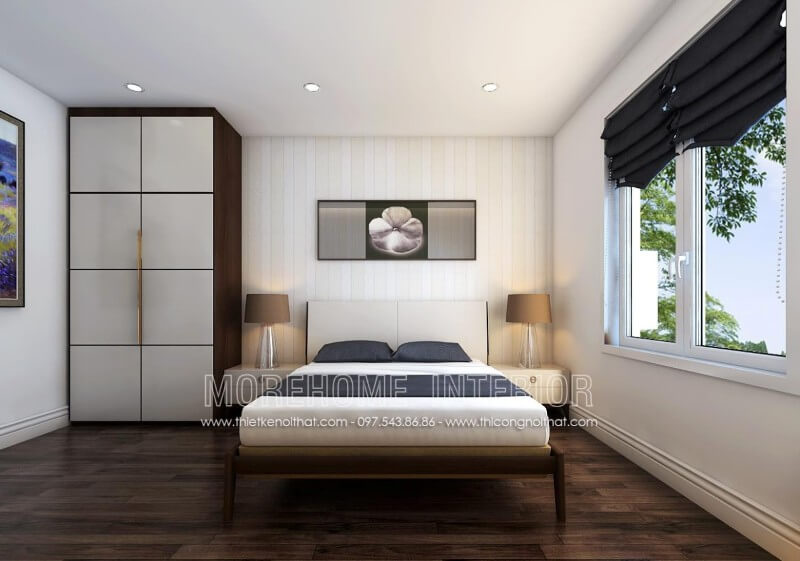 Sản phẩm giường ngủ hiện đại đơn giản bằng gỗ óc chó thiết kế chung cư