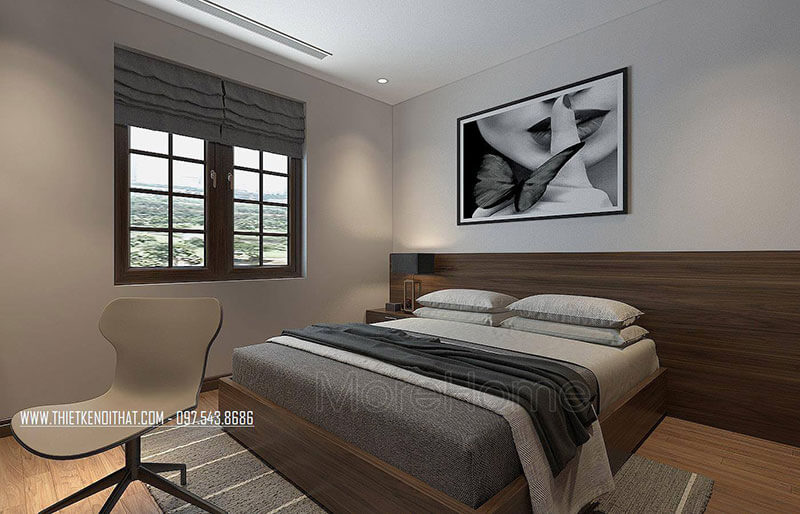 Thiết kế nội thất phòng ngủ gỗ hiện đại đơn giản cho nhà phốbiệt thự thiết kế chung cư