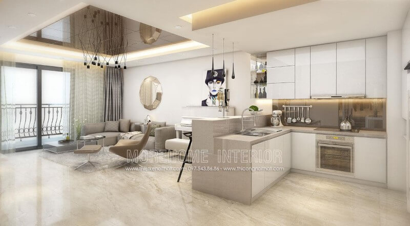 Thiết kế tủ bếp chung cư nhỏ đẹp