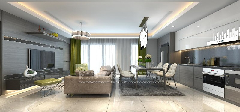 Thiết kế tủ bếp chung cư nhỏ đẹp