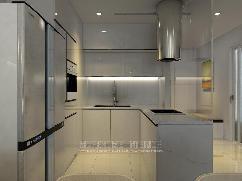 Thiết kế tủ bếp chung cư nhỏ đẹp