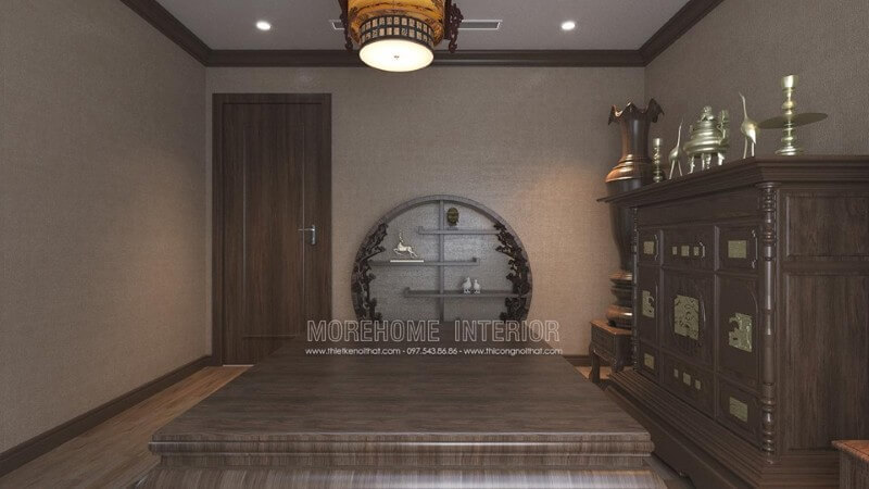 Thiết kế phòng thờ chung cư sang trọng và thành kính Thiết kế phòng thờ chung cư