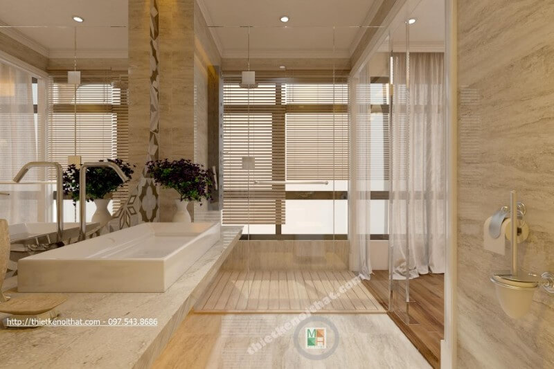 Mẫu thiết kế phòng vệ sinh nhỏ đẹp cho không gian nội thất căn hộ chung cư Thiết kế phòng tắm chung cư