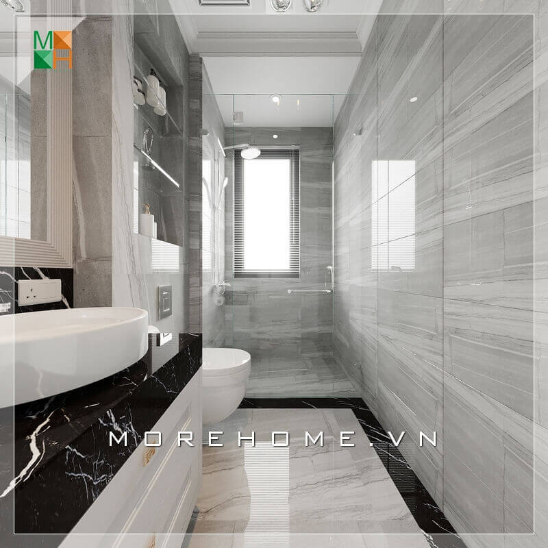 Một mẫu thiết kế nhà tắm kết hợp WC chung cư, nhà phố, biệt thự hiện đại rất tiện nghi Thiết kế phòng tắm chung cư