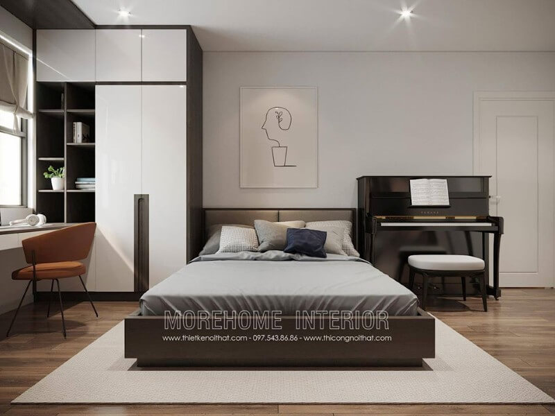 Giường ngủ hiện đại với kiểu dáng đơn giản, nhã nhặn sẽ là lựa chọn hoàn hảo cho những ai yêu thích sự giản đơn, không cầu kỳ mà vẫn đẹp và riêng biệt. Giường ngủ chung cư đẹp trẻ trung, hiện đại