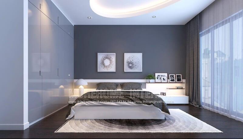 Thiết kế giường ngủ chung cư phong cách trẻ trung, hiện đại đầy sinh động Giường ngủ chung cư đẹp trẻ trung, hiện đại