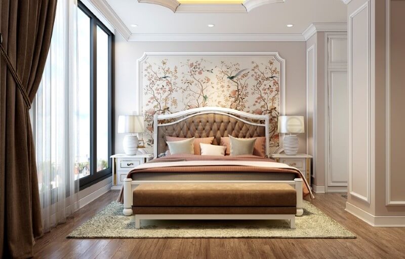 Mẫu giường ngủ trẻ trung, năng động với chất liệu gỗ tự nhiên cao cấp Nội thất giường ngủ chung cư đẹp