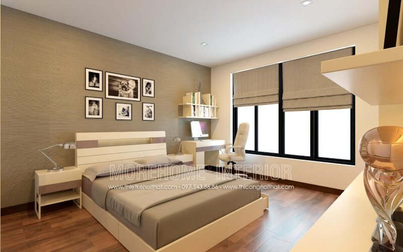 Mẫu giường ngủ kết hợp có ngăn kéo bên dưới, đây là sự lựa chọn hoàn hảo cho nhiều căn hộ có diện tích nhỏ như chung cư, nhà phố... Nội thất giường ngủ chung cư đẹp