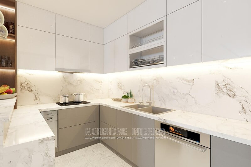 Thiết kế phòng bếp chung cư nhỏ hiện đại
