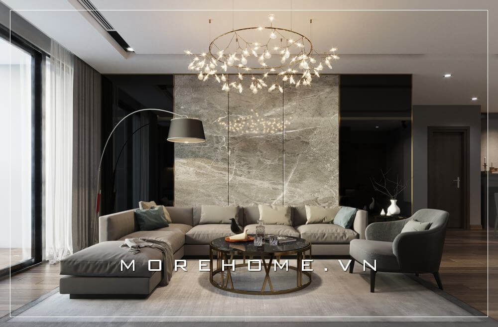 Trang trí nội thất phòng khách căn hộ chung cư hiện đại, đẹp. Thiết kế chung cư