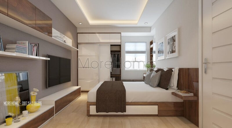 Trang trí nội thất phòng ngủ master được bố trí một cách khoa học và hợp lí Thiết kế nội thất phòng ngủ chung cư đẹp