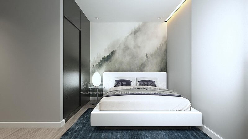 Tủ gỗ Acrylic thiết kế đơn giản, màu đen sáng bóng sang trọng Thiết kế nội thất phòng ngủ chung cư đẹp