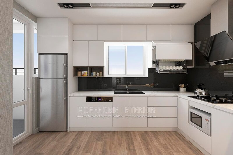 Thiết kế phòng bếp chung cư hiện đại