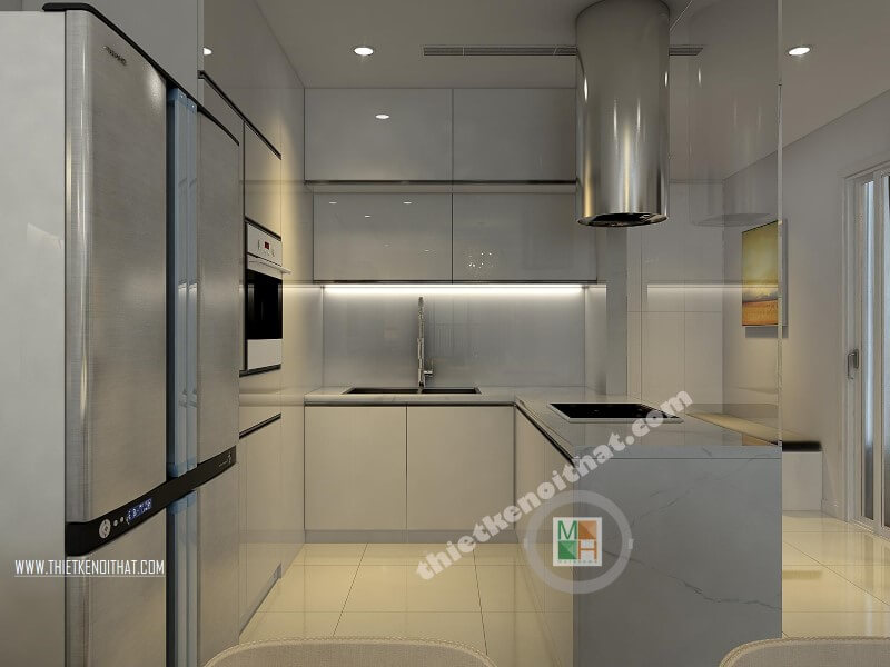 Thiết kế phòng bếp chung cư hiện đại