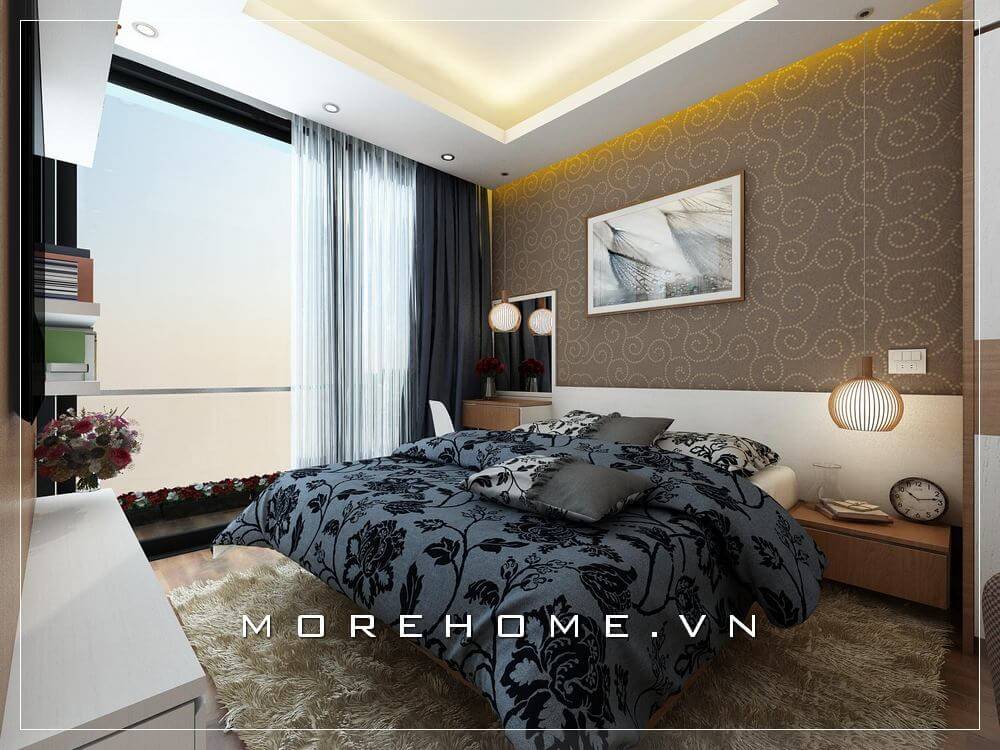 Mẫu trang trí nội thất phòng ngủ đẹp, khoa học cho chung cư hiện đại Thiết kế phòng ngủ chung cư hiện đại