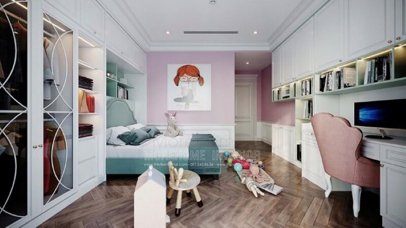 Sắp xếp nội thất phòng bé gái đẹp, đáng yêu. thiết kế nội thất chung cư