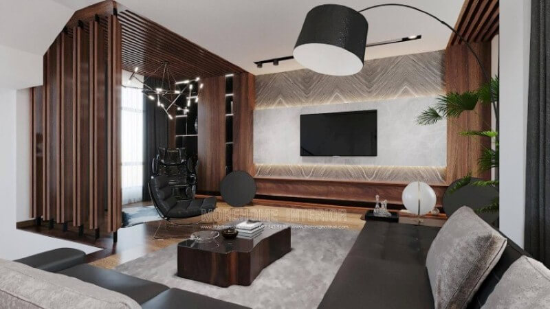 Xu hướng bố trí nội thất hiện đại đặc biệt trong các không gian biệt thự Vinhomes Imperia Hải Phòng đẳng cấp xa hoa là chất liệu đá tự nhiên ốp tường phòng khách sang trọng như một bức tranh thiên nhiên đầy lôi cuốn. Đá ốp phòng khách chung cư