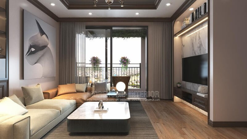 Không gian sống đẳng cấp với đá ốp tường phòng khách Đá ốp phòng khách chung cư