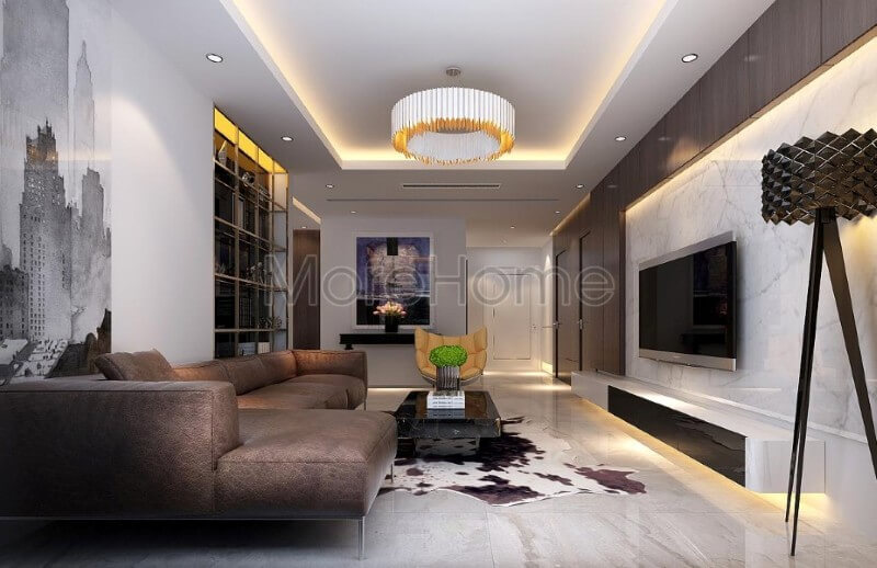 Đá ốp phòng khách chung cư