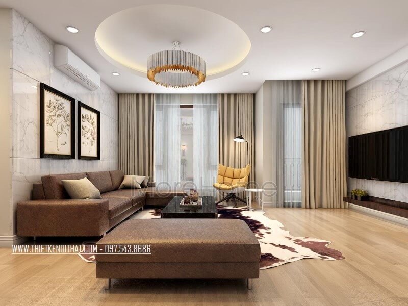Đá ốp phòng khách chung cư