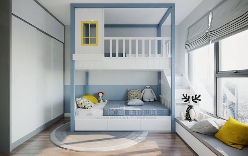 Nội thất phòng ngủ trẻ em chung cư hiện đại thiết kế thông minh, tiết kiệm diện tích