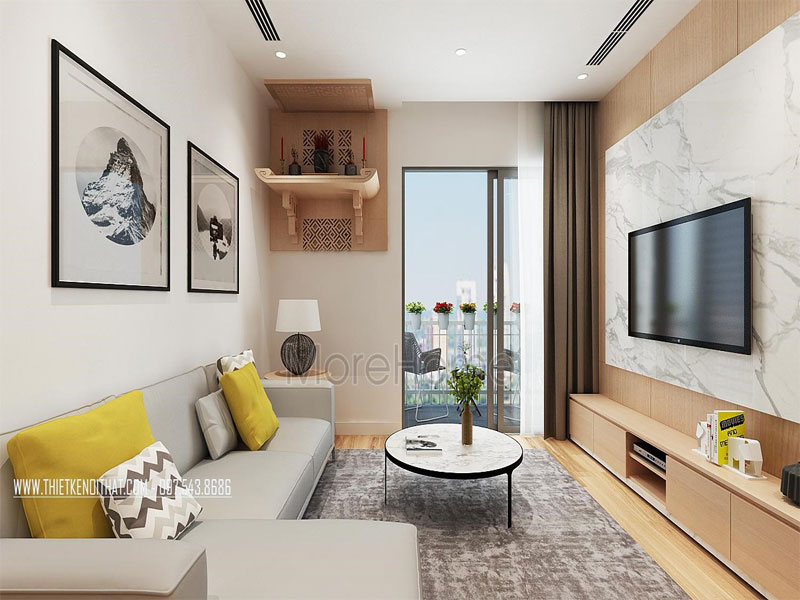Cách bố trí nội thất nhà chung cư 70m2 hiện đại, đẹp Thiết kế nội thất nhà chung cư 70m2