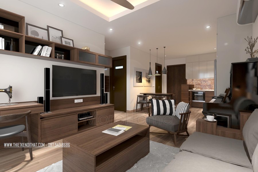 Thiết kế chung cư 50m2 2 phòng ngủ Thiết kế chung cư 50m2 2 phòng ngủ