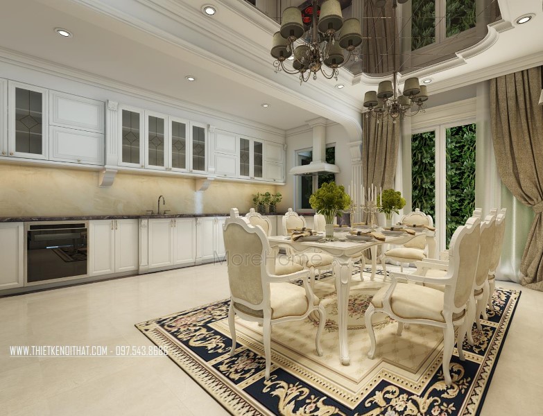 Thiết kế chung cư 120m2 phong cách tân cổ điển