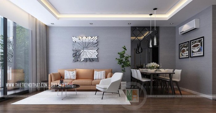 Thiết kế chung cư 2 phòng ngủ